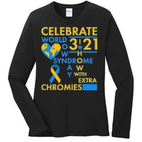 Celebrate World Down Syndrome Day I Love Homies With Extra Chromies Ladies Long Sleeve Shirt