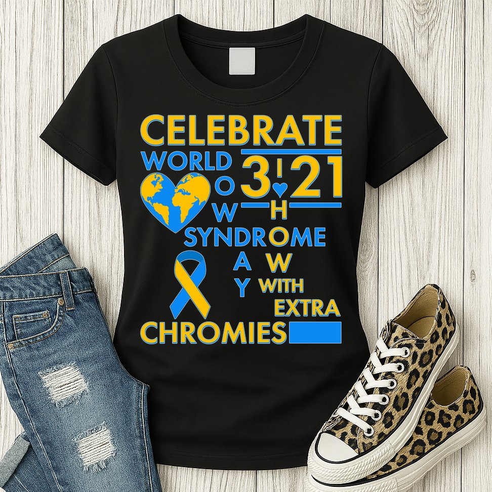 Celebrate World Down Syndrome Day I Love Homies With Extra Chromies Womens T-Shirt
