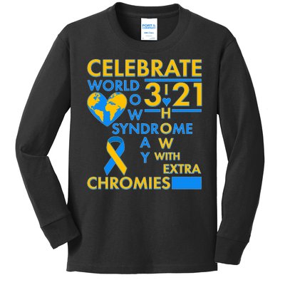 Celebrate World Down Syndrome Day I Love Homies With Extra Chromies Kids Long Sleeve Shirt