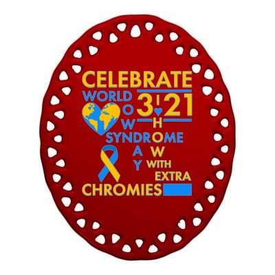 Celebrate World Down Syndrome Day I Love Homies With Extra Chromies Ceramic Oval Ornament