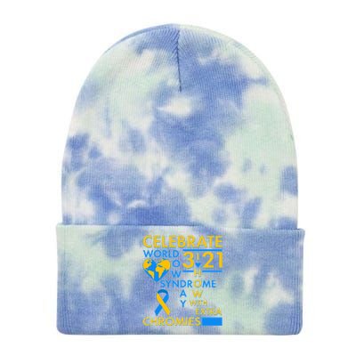 Celebrate World Down Syndrome Day I Love Homies With Extra Chromies Tie Dye 12in Knit Beanie