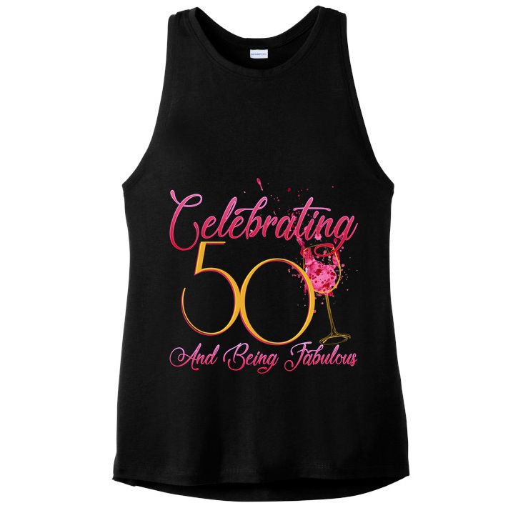 Celebrating 50 And Being Fabulous Ladies PosiCharge Tri-Blend Wicking Tank