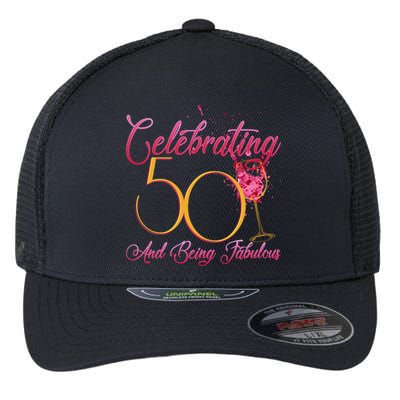 Celebrating 50 And Being Fabulous Flexfit Unipanel Trucker Cap