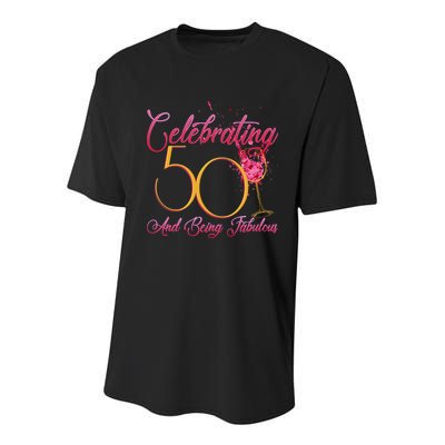 Celebrating 50 And Being Fabulous Youth Performance Sprint T-Shirt