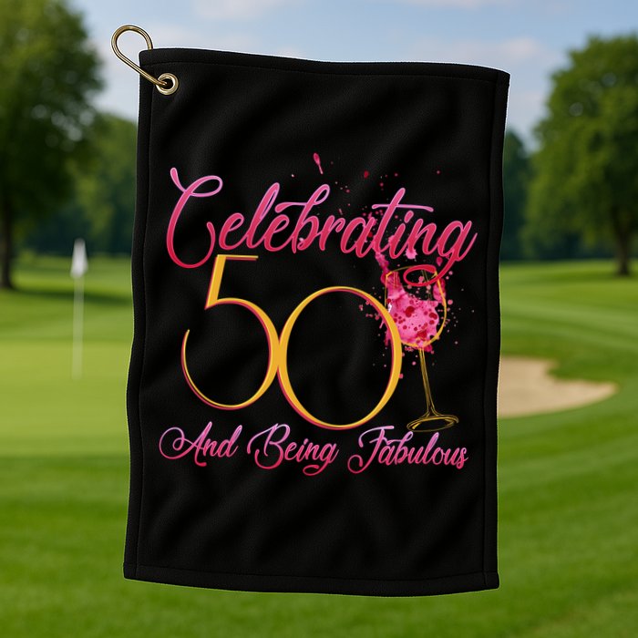 Celebrating 50 And Being Fabulous Golf Towel