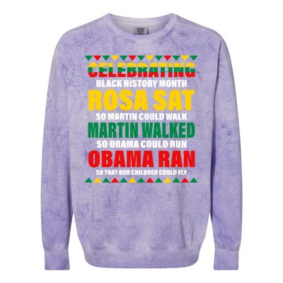 Celebrating Black History Month Colorblast Crewneck Sweatshirt