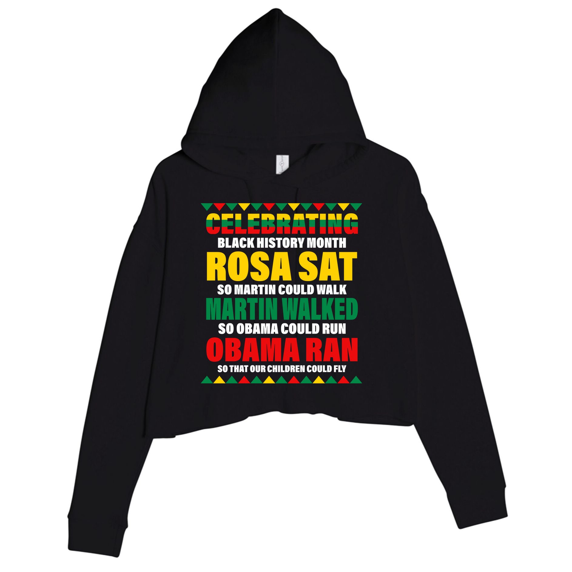 Celebrating Black History Month Crop Fleece Hoodie