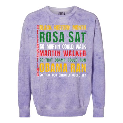 Celebrating Black History Month Rosa Martin Obama Colorblast Crewneck Sweatshirt