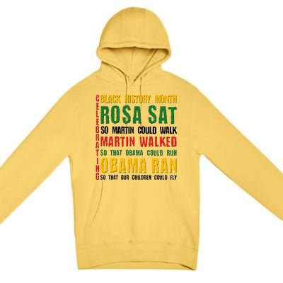 Celebrating Black History Month Rosa Martin Obama Premium Pullover Hoodie