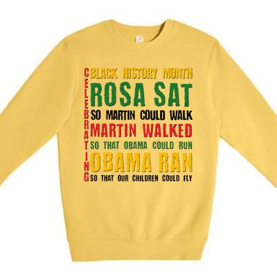 Celebrating Black History Month Rosa Martin Obama Premium Crewneck Sweatshirt