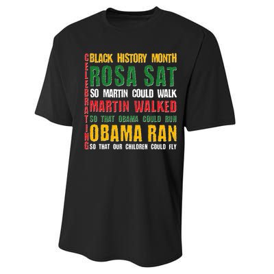 Celebrating Black History Month Rosa Martin Obama Performance Sprint T-Shirt