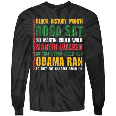 Celebrating Black History Month Rosa Martin Obama Tie-Dye Long Sleeve Shirt