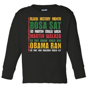 Celebrating Black History Month Rosa Martin Obama Toddler Long Sleeve Shirt