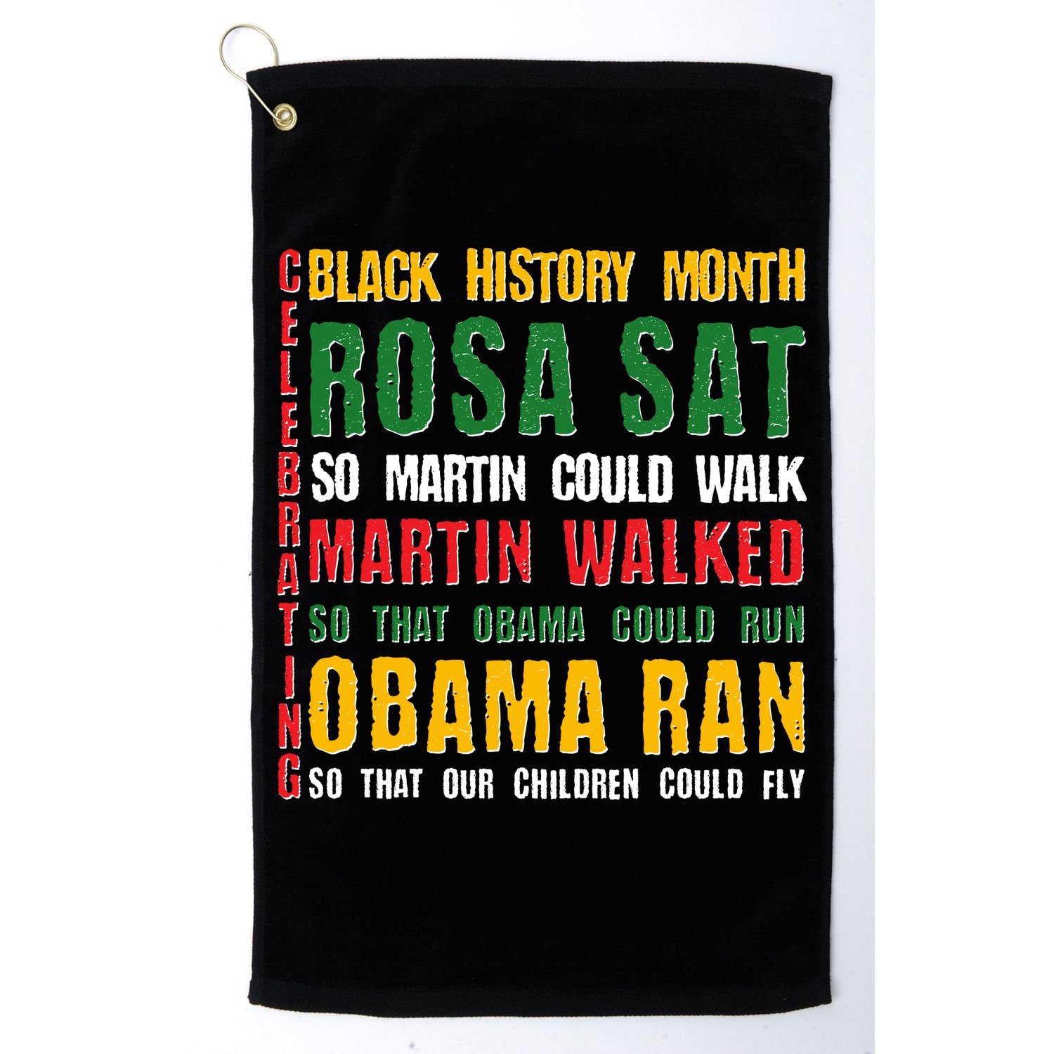 Celebrating Black History Month Rosa Martin Obama Golf Towel