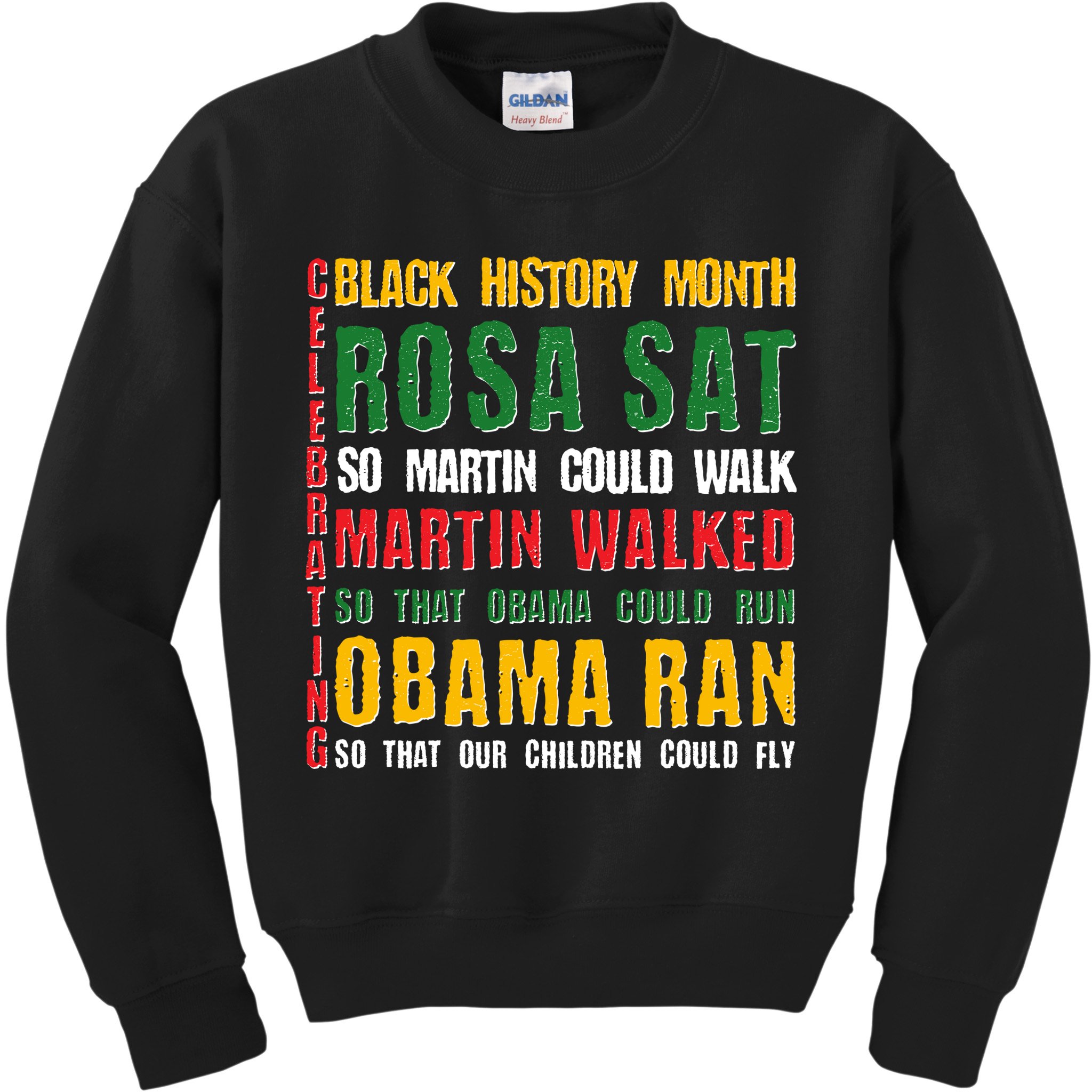 Celebrating Black History Month Rosa Martin Obama Kids Sweatshirt