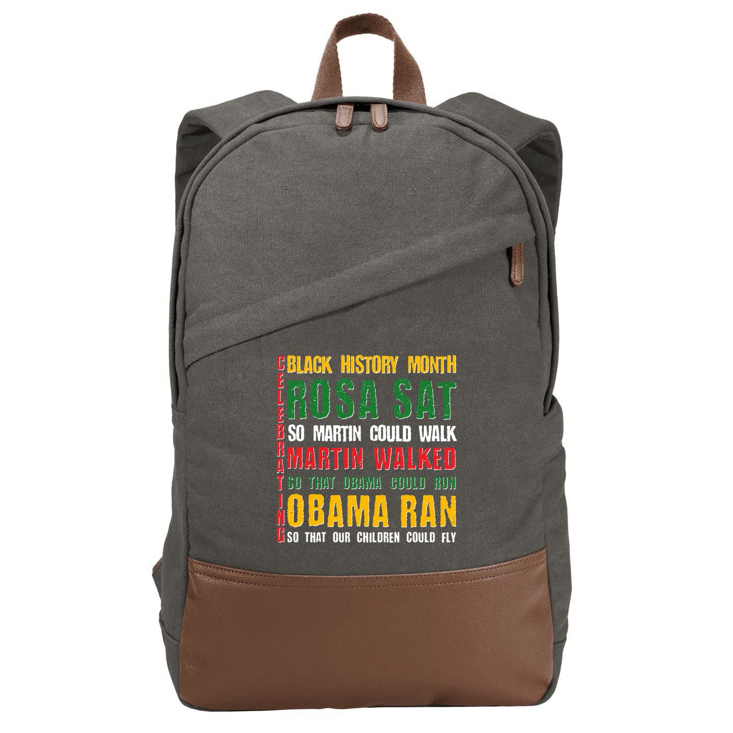 Celebrating Black History Month Rosa Martin Obama Cotton Canvas Backpack
