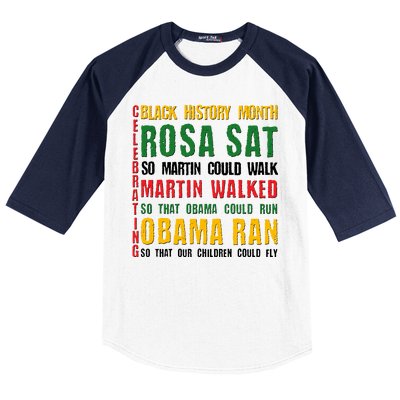 Celebrating Black History Month Rosa Martin Obama Baseball Sleeve Shirt