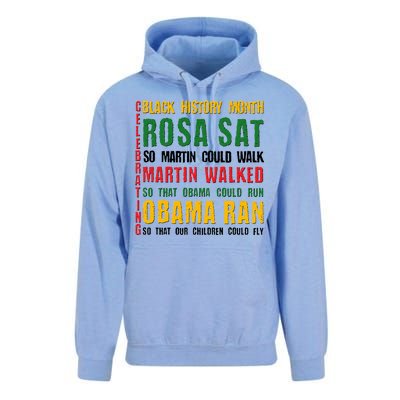 Celebrating Black History Month Rosa Martin Obama Unisex Surf Hoodie