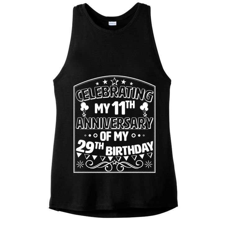 Celebrating My 11th Anniversary of My 29th Birthday 40th Birthday Ladies PosiCharge Tri-Blend Wicking Tank