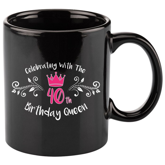 Celebrating With The 40th Birthday Queen 11oz C Handle Ceramic Mug