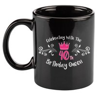 Celebrating With The 40th Birthday Queen 11oz C Handle Ceramic Mug