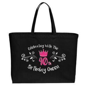 Celebrating With The 40th Birthday Queen Cotton Canvas Jumbo Tote