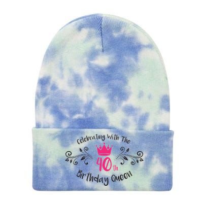 Celebrating With The 40th Birthday Queen Tie Dye 12in Knit Beanie