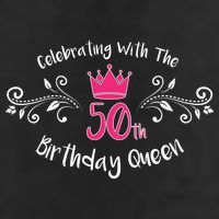 Celebrating With The 50th Birthday Queen 7 Panel Mesh Trucker Snapback Hat