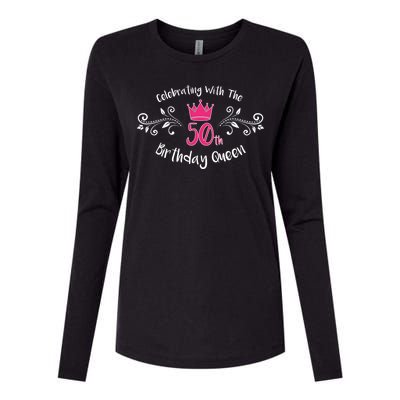 Celebrating With The 50th Birthday Queen Womens Cotton Relaxed Long Sleeve T-Shirt