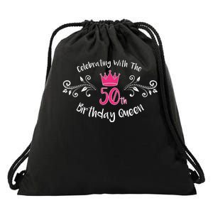 Celebrating With The 50th Birthday Queen Drawstring Bag