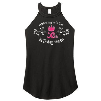 Celebrating With The 50th Birthday Queen Women's Perfect Tri Rocker Tank