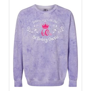 Celebrating With The 60th Birthday Queen Colorblast Crewneck Sweatshirt