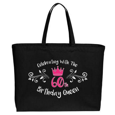 Celebrating With The 60th Birthday Queen Cotton Canvas Jumbo Tote