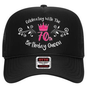 Celebrating With The 70th Birthday Queen High Crown Mesh Back Trucker Hat