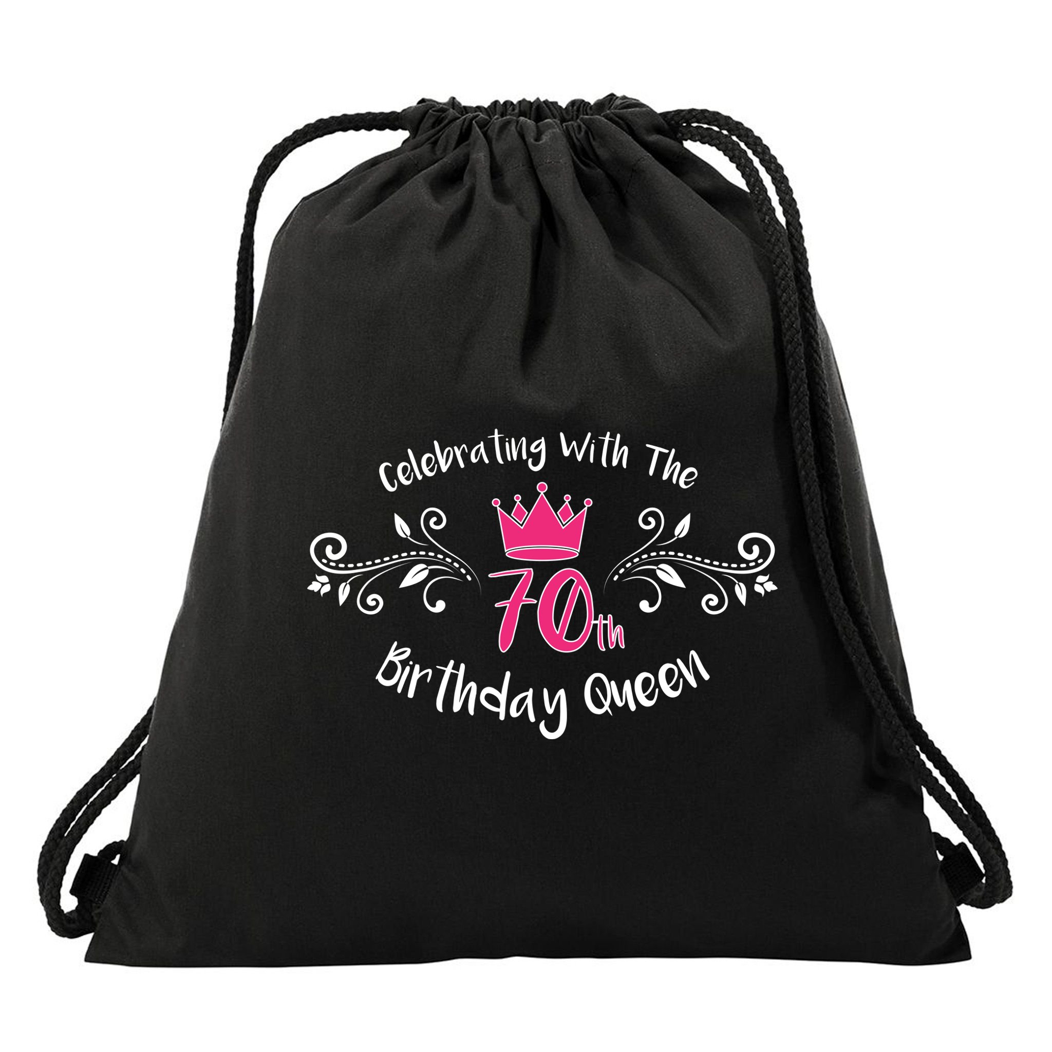 Celebrating With The 70th Birthday Queen Drawstring Bag