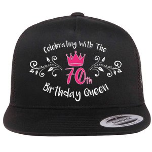 Celebrating With The 70th Birthday Queen Flat Bill Trucker Hat