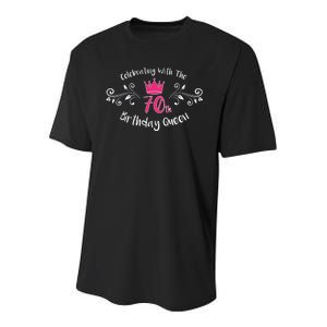 Celebrating With The 70th Birthday Queen Youth Performance Sprint T-Shirt