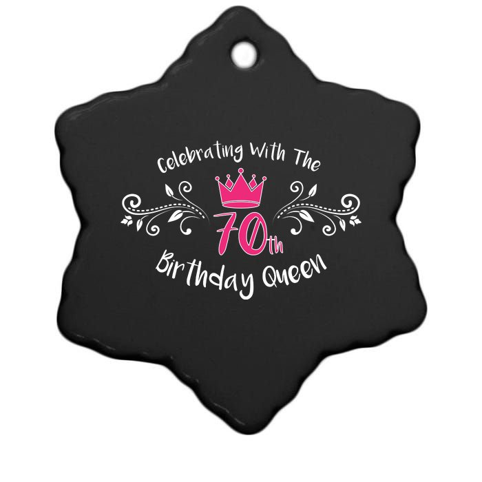 Celebrating With The 70th Birthday Queen Ceramic Star Ornament