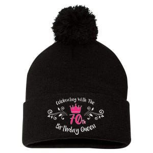 Celebrating With The 70th Birthday Queen Pom Pom 12in Knit Beanie