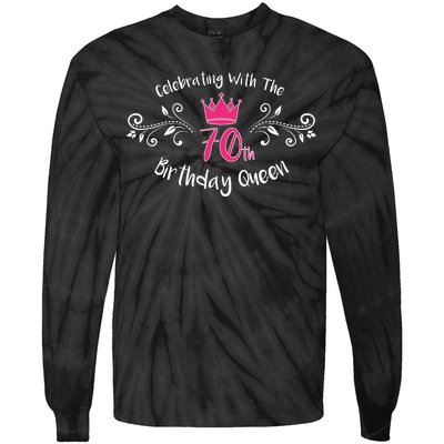 Celebrating With The 70th Birthday Queen Tie-Dye Long Sleeve Shirt