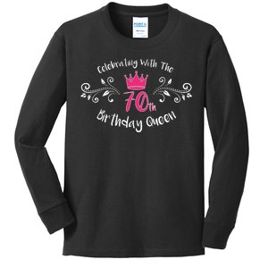 Celebrating With The 70th Birthday Queen Kids Long Sleeve Shirt