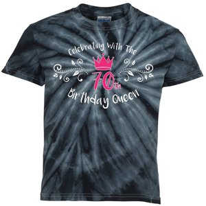 Celebrating With The 70th Birthday Queen Kids Tie-Dye T-Shirt