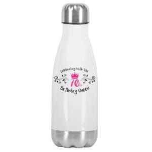 Celebrating With The 70th Birthday Queen Stainless Steel Insulated Water Bottle