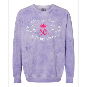 Celebrating With The 80th Birthday Queen Colorblast Crewneck Sweatshirt