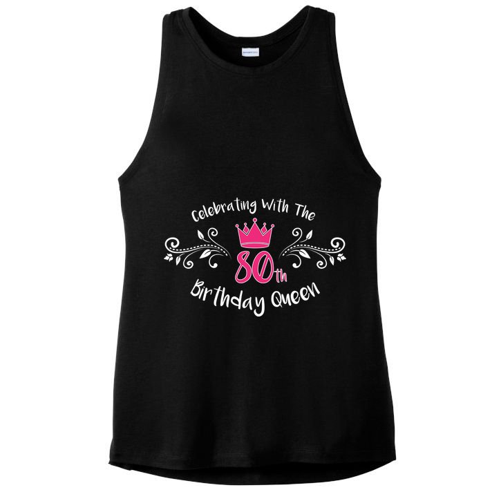 Celebrating With The 80th Birthday Queen Ladies PosiCharge Tri-Blend Wicking Tank