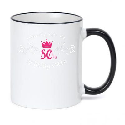 Celebrating With The 80th Birthday Queen 11oz Black Color Changing Mug