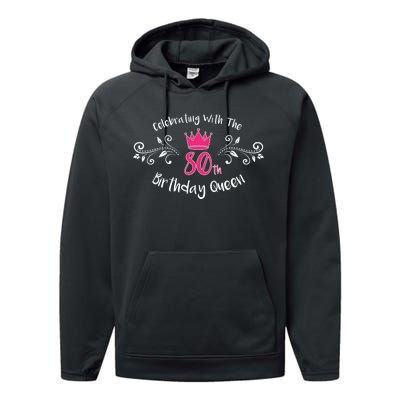 Celebrating With The 80th Birthday Queen Performance Fleece Hoodie