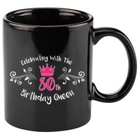 Celebrating With The 80th Birthday Queen 11oz C Handle Ceramic Mug