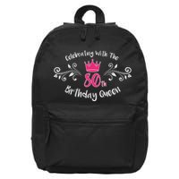 Celebrating With The 80th Birthday Queen 16 in Basic Backpack