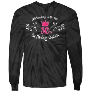 Celebrating With The 80th Birthday Queen Tie-Dye Long Sleeve Shirt